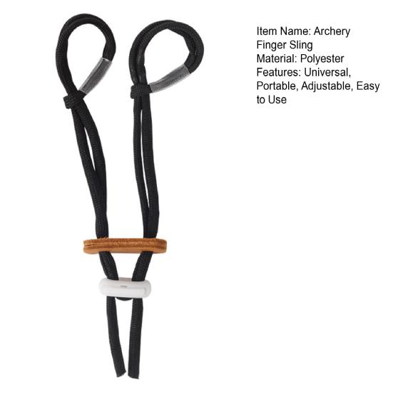 Archery Adjustable Finger Sling Archery Bow Slings with Elastic Strap Wear Resistant Easy To Use Archery Finger Sling Secure Bow Accessory