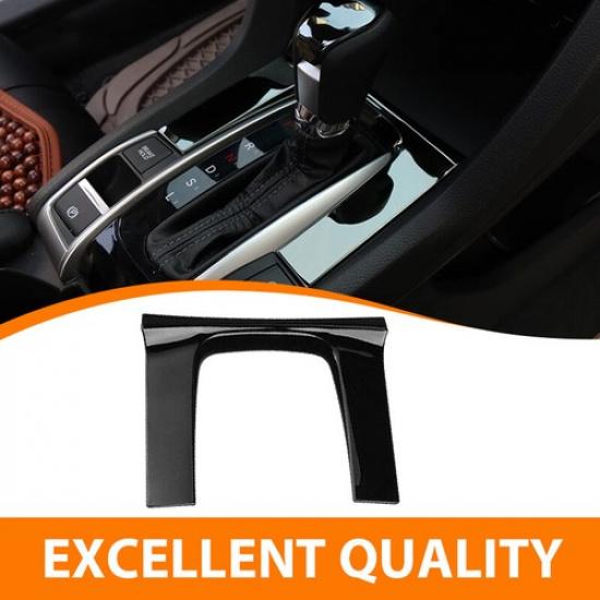 For Honda Civic 10Th 2016- Piano Black Shift Interior Gear Cover Panel Trim
