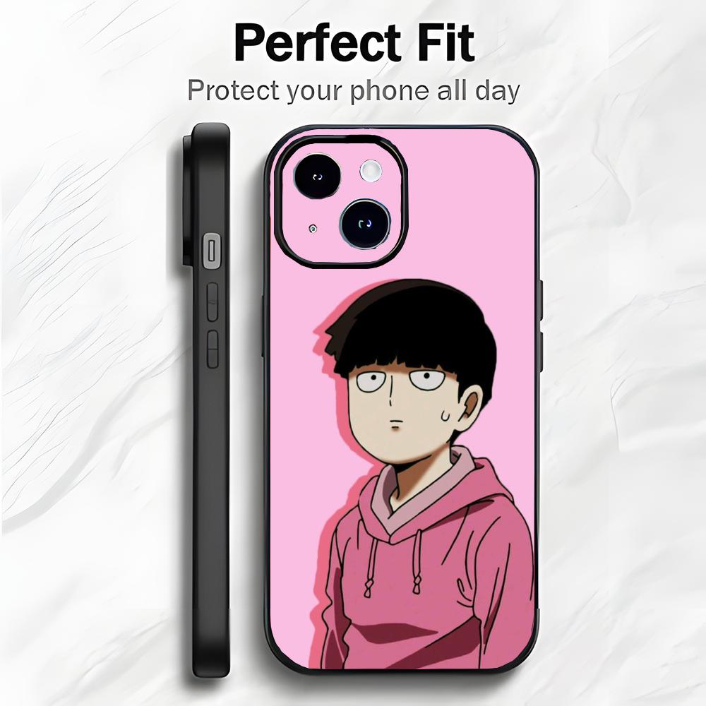 Аниме M-Mob Psycho 100 Сигео Кагеяма Чехол для телефона Чехол для телефона Мягкая упаковка Легкий Для iPhone17 16 15 14 13ProMax