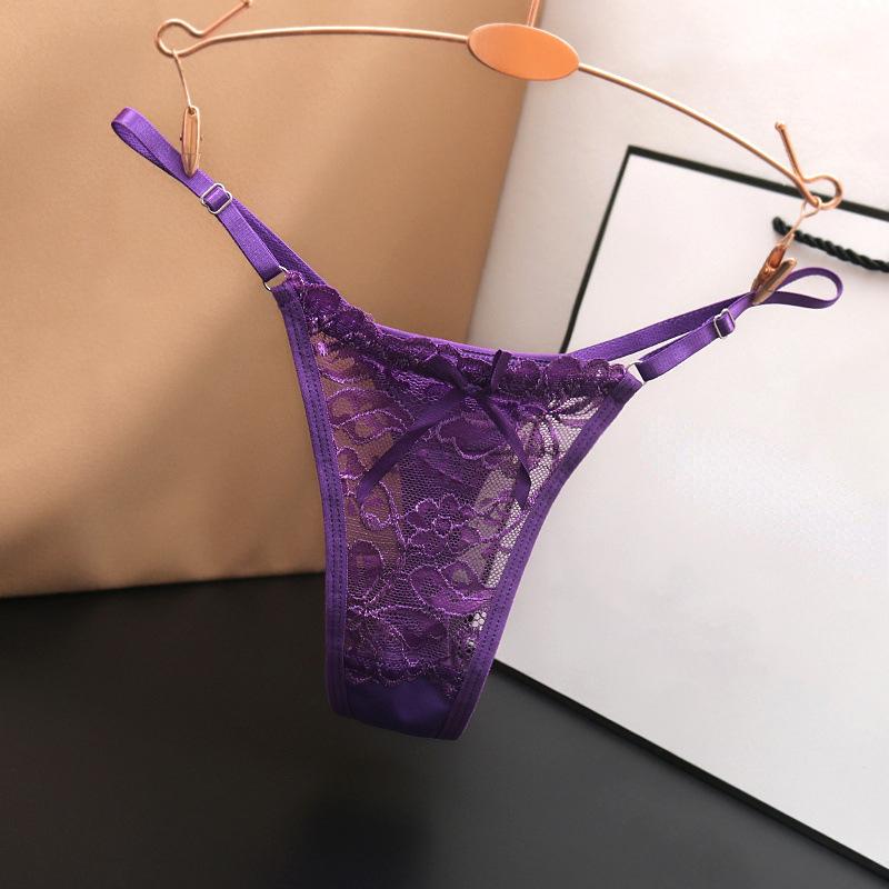 Adjustable Lace Thongs Panties Women's Sexy Lace Underwear Ultra-thin Seamless Thong Underpants Lingerie