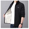Polar Fleece Jacket Men's Autumn and Winter Stand-up Collar Thickened Casual Solid Color Warm Jacket Jacket Men