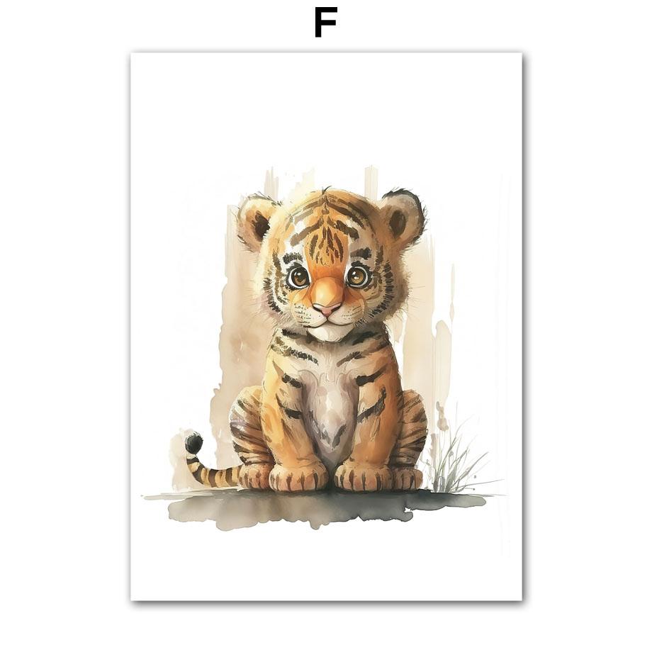 Лев Жираф Тигр Зебра Детская настенная живопись на холсте Милые постеры с животными и принты Настенные HD фотографии Декор для детской комнаты