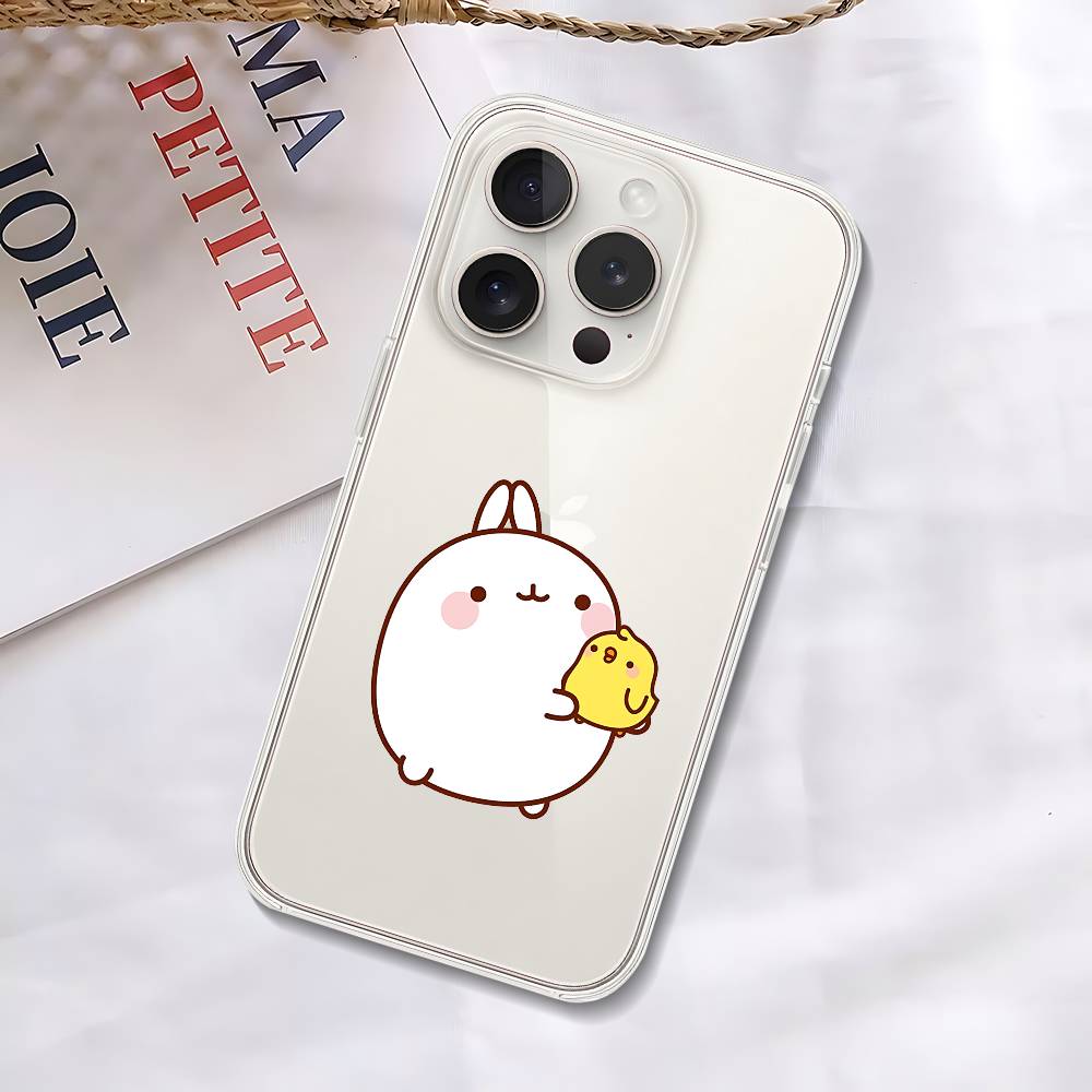 Милый Чехол для Телефона I-MolangS Мягкий Прозрачный Чехол Для IPhone 17 16 15 14 13 12 11 Pro Max Mini Plus Ударопрочный Чехол