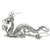 Copper Silver Dragon Holding a Crystal Ball, Feng Shui Good Luck Ornament, Goods, Item