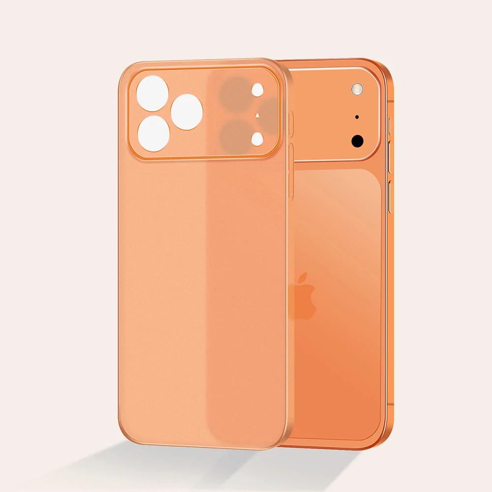 Ультратонкий 0,3 мм Матовый Прозрачный Жесткий PP Чехол для iPhone 17 pro Max Оранжевый Прозрачный Мягкий Чехол-Обложка Совместимый с iPhone Air