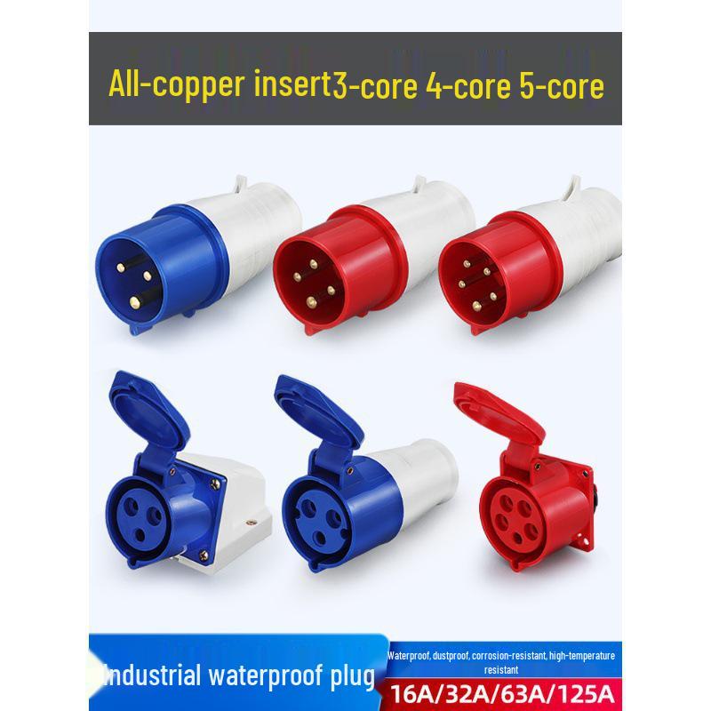 Waterproof Three-Phase Aviation Plug and Socket Connector