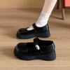 New muffin thick-soled big head 2025 spring and summer single shoes women's Mary Jane Japanese jk retro heightening small leather shoes