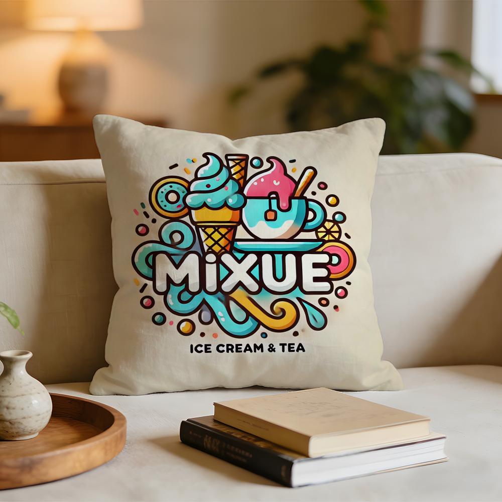 MIXUE Подушка-чехол для мороженого и чая Короткий плюшевый наволочка для кровати дивана автомобиля стирающаяся