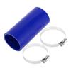 X AUTOHAUX 1 Set 51mm/2.01" ID 127mm/5" Length 0 Degree Blue Car Silicone Hose with Clamp Hose Universal
