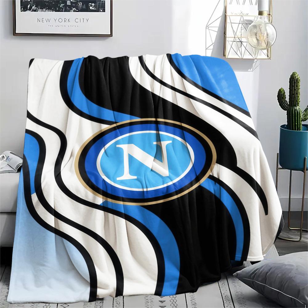1Pc Napoli FC Print Flannel Blanket High Quality Warm Comfortable Cover for All Seasons Perfect for Gifts Home Decor