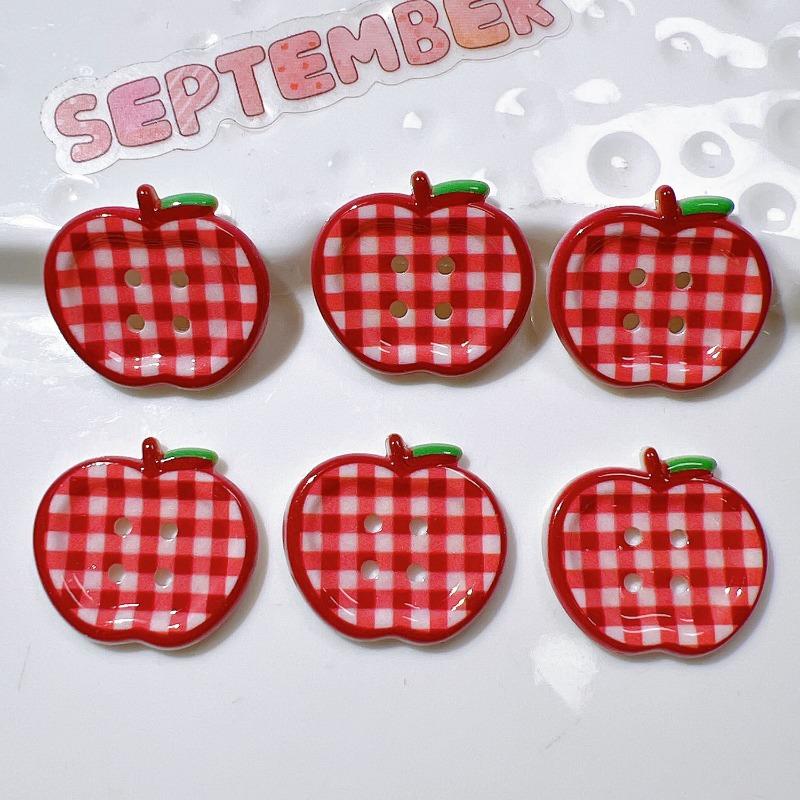 Color Apple Shape Button Resin Ornaments Diy Garment Shoes Sewing Crafts Supplies Diy Handmade Patch
