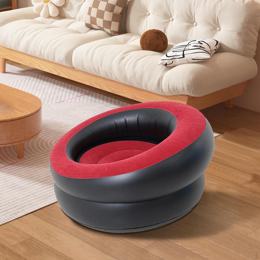 Inflatable Chair Couch Comfortable Lounger Flocking Air Sofa for Fishing Office Hiking