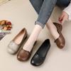 New Black Retro Loafers Cowhide Leather Woman Bowknot Luxury Ballet Flats Ladies Autumn Comfortable Mom Moccasins Flats