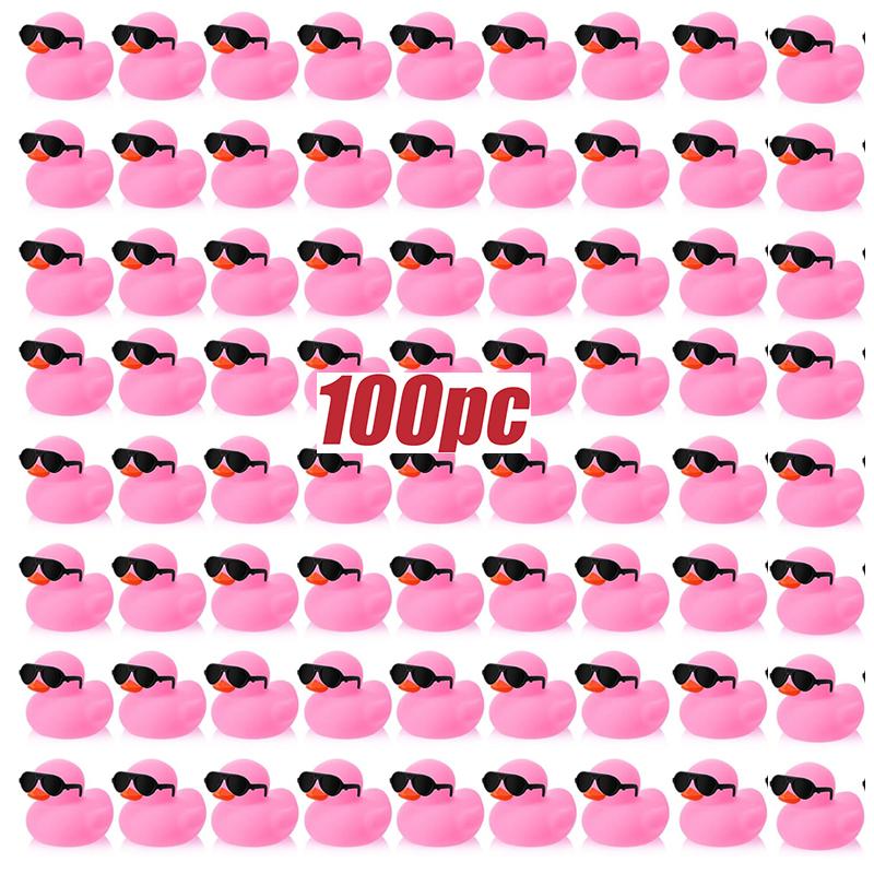 100 Pcs Mini Rubber Ducks Yellow Rubber Duck Toy Rubber Tub Toys Squeak And Float Ducks Party Favors