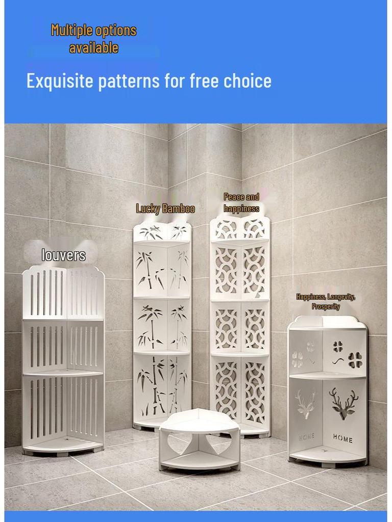 Треугольная угловая напольная полка для ванной комнаты для туалетных принадлежностей