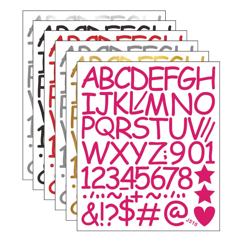 Сделай сам Украшение и Декор Детской Спальни Наклейки на Стену с Комбинацией Английских Букв, Цифр, Символов и Сердец