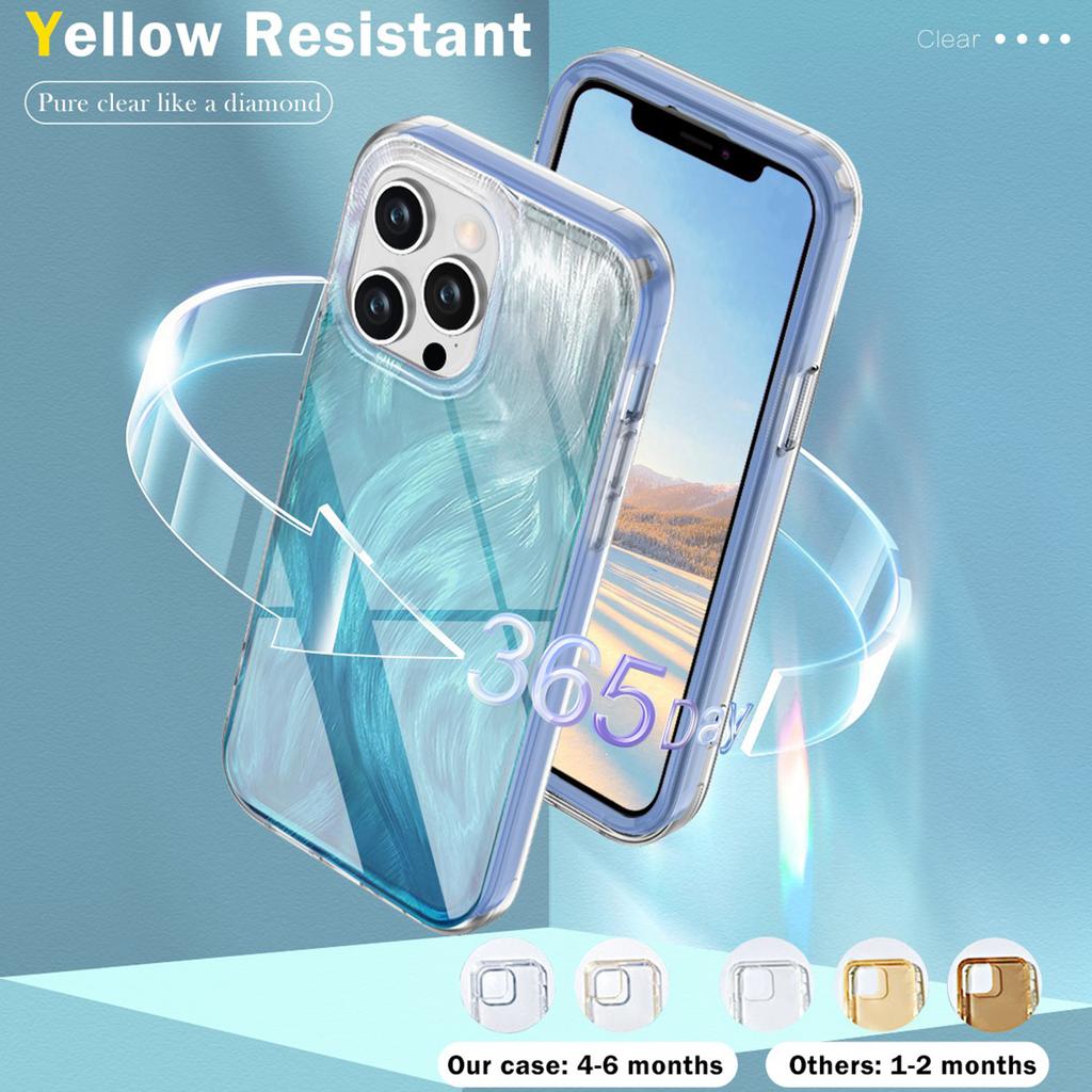 For iPhone 12/12 Pro Gradient Case PC+TPU Phone Cover with PET Screen Protector