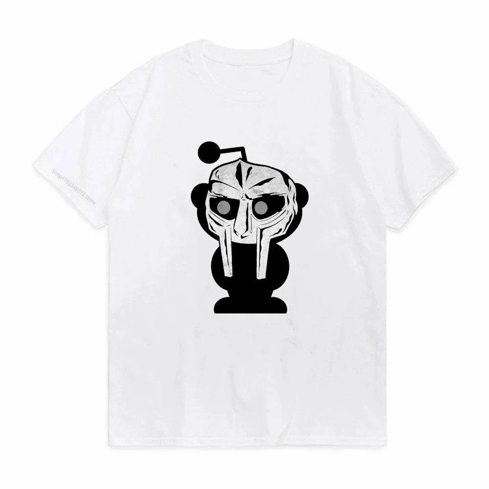 Футболка MF Doom Rapper Vtg MF Doom Music Rap Футболка с коротким рукавом и круглым вырезом Свободная женская футболка Женская футболка Топы Camisetas Mujer