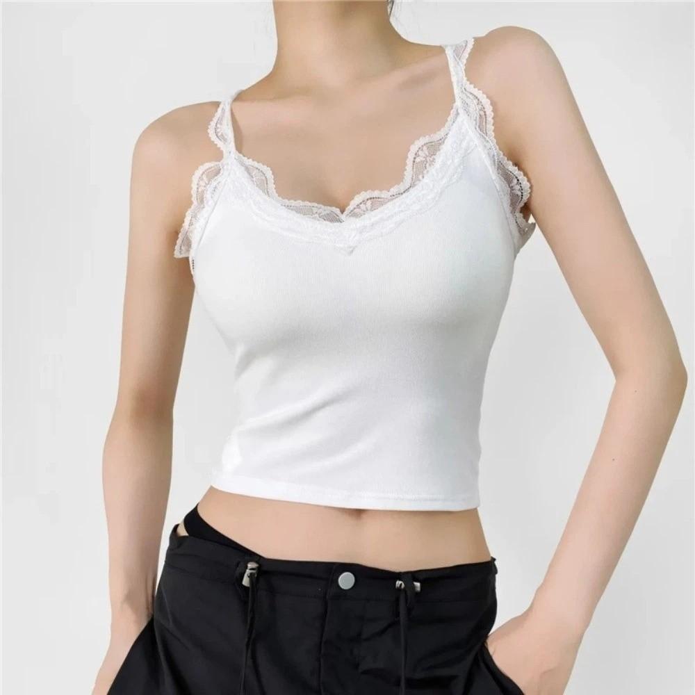 Hollow Lace Corset Slim Fit Suspender Vest Spicy Girl Style Ruffled Lace Camisole Travel