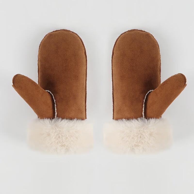 Взрослые замшевые плюшевые зимние лыжные перчатки