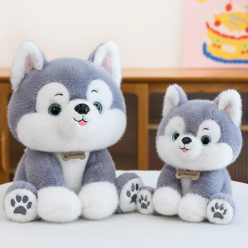 New Simulation Seat Husky Plush Toy Cute Pet Dog Home Decoration Children's Birthday Gift Doll Exchange