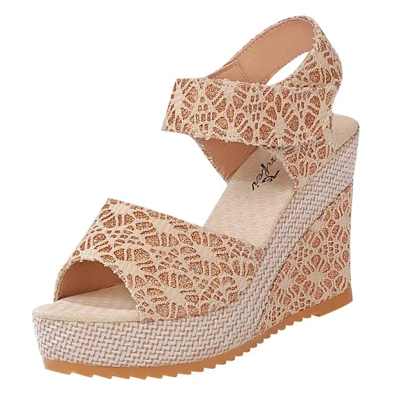 Female Shoes On Sale Fashion Open Toe Women's Sandals Summer Rome Outdoor Casual Waterproof Platform Wedge Sandals Zapatos