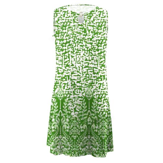 Женское мини-платье без рукавов в стиле бохо с круглым вырезом и принтом, короткое платье-майка, летнее повседневное пляжное свободное платье-сарафан