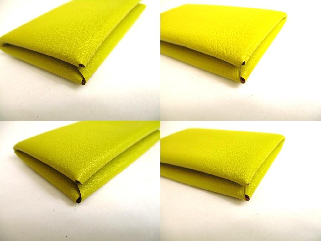 Authentic HERMES CUMIN Chevre Myzore Card Case Card Holder Calvi Verso #a892  Refurbished