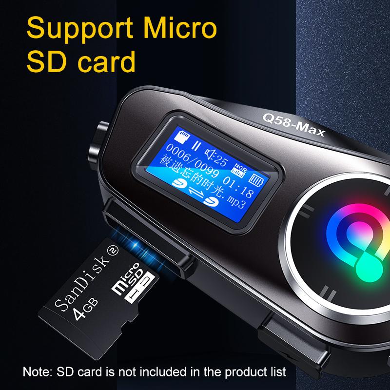 Q58-Max 2-в-1 мотоциклетный шлем-интерком с возможностью прослушивания музыки, фонариком и поддержкой карт TF - беспроводная связь 5.3, дальняя групповая связь