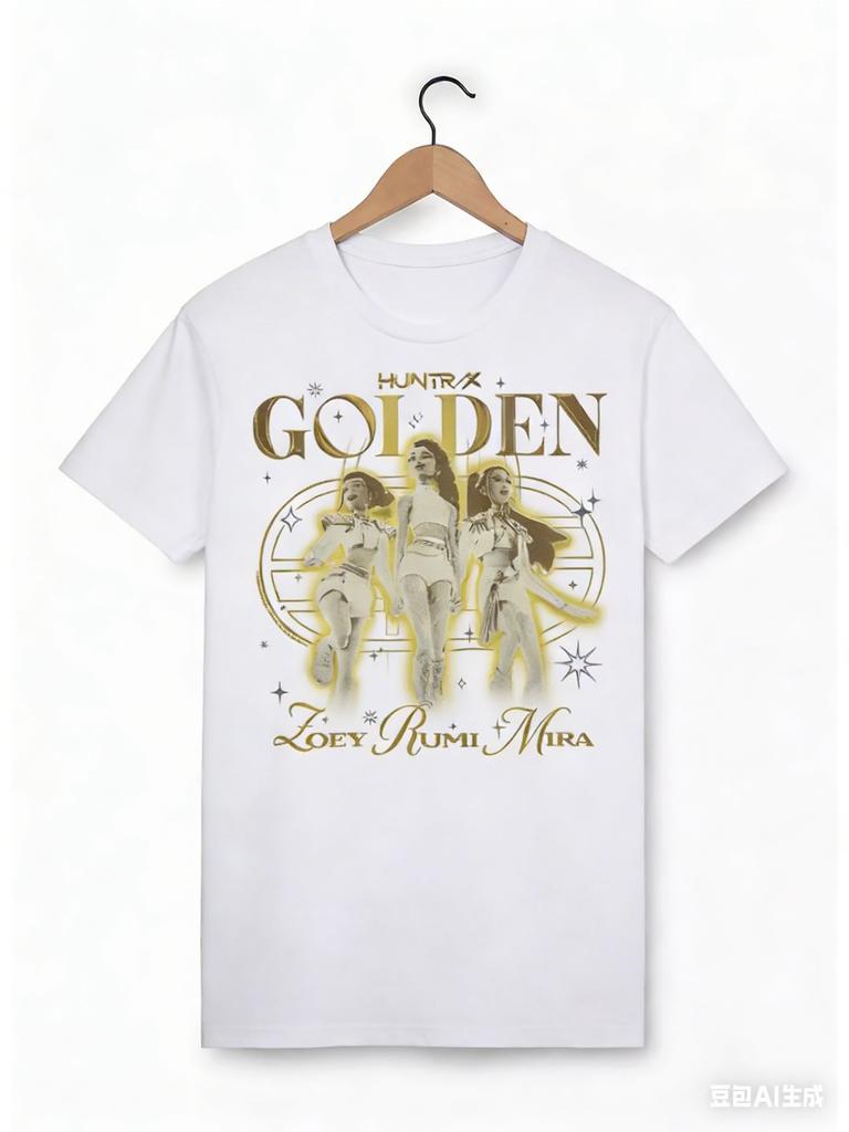 2026 KPop Demon Hunters Huntrix Golden Trio TShirt Men Women Cotton Streetwear Short Sleeve 2026 Summer Print Fashion TShirt