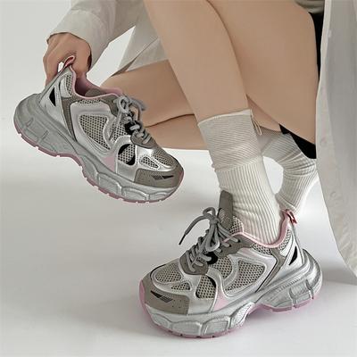 Королева Фана Тренд Ретро Толстоподошвенные Увеличивающие рост Папины кроссовки Женские 2025 Новые Летние Дышащие Легкие Повседневные Кроссовки