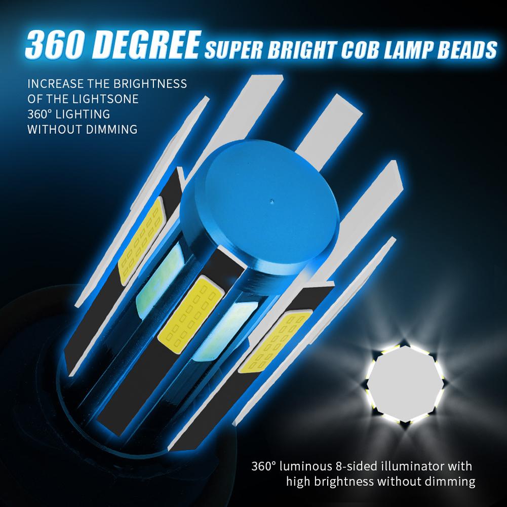 2X 8-сторонняя светодиодная лампа H7, светодиодные лампы H4, H11, H9, H8, автомобильные фары 9005, HB3, 9006, HB4, 6000K, автомобильные лампочки 50 Вт, 360 градусов, дальний и ближний свет 12 В