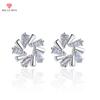 Delicate Circle Shaped Stud Earrings Silver Color Paved White CZ Fashion Versatile Women Earrings Daily Wear Accessories