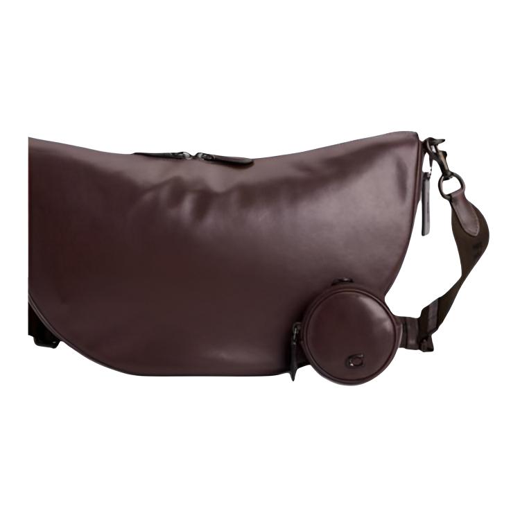 Coach Hall Soft 45 Сумка через плечо из кожи с застежкой-молнией сверху Большие женские сумки Кленово-коричневый CAH86-MPL