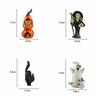3D Halloween Ghost Figurine Resin Scary Pumpkin Witch Black Cat Statue Gothic Realistic Halloween Ornament