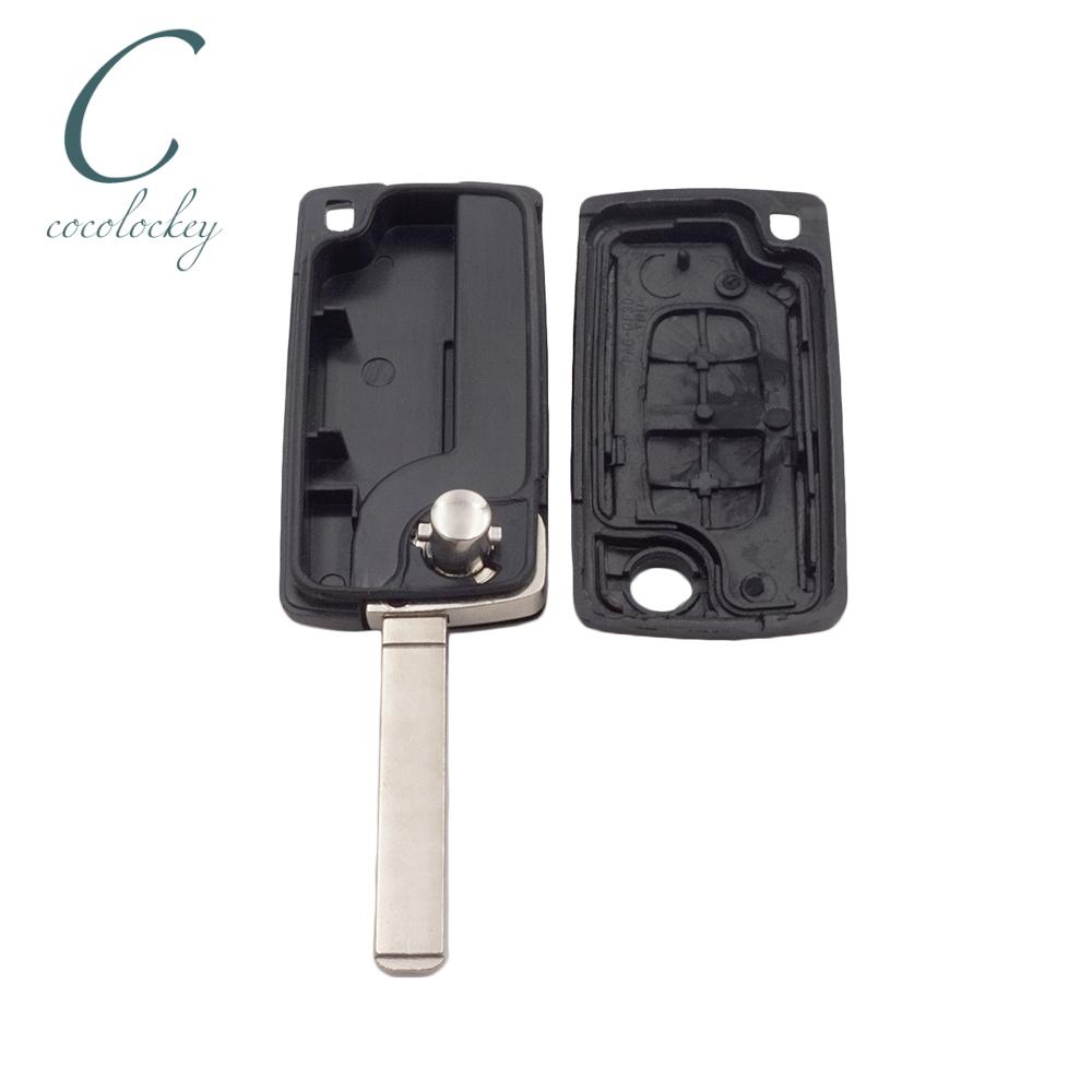 Чехол для ключа Cocolockey для Fiat Scudo, 2-кнопочный складной корпус ключа, без паза для лезвия, без отсека для батареи, автозапчасти для замены