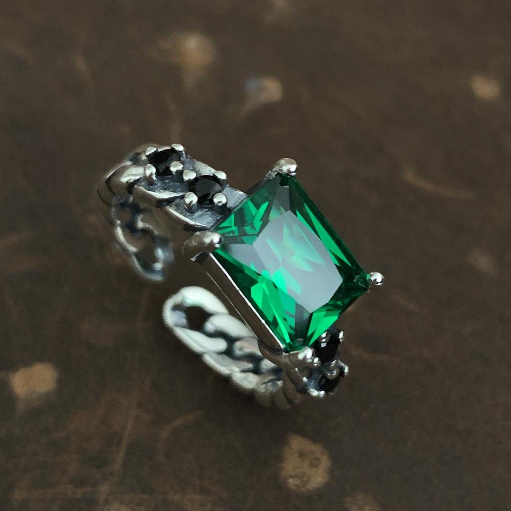 Винтажные изумрудные разноцветные квадратные кольца с цирконием для женщин, регулируемое кольцо с геометрическим рисунком, модные украшения для вечеринок