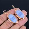 Синий кружевной агатовый драгоценный камень ручной работы медные ювелирные изделия удивительные серьги для женщин