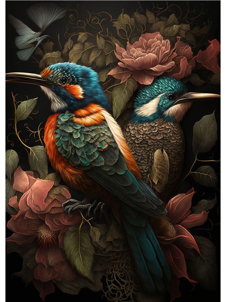 Винтажные животные в джунглях, цветы, холст, картина, печать плакатов, павлин, тукан, попугай, слон, обезьяна, настенная живопись, домашний декор для комнаты