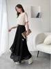 Элегантная двухслойная плиссированная шифоновая юбка в японском стиле, стройнящая и универсальная, с эластичным поясом