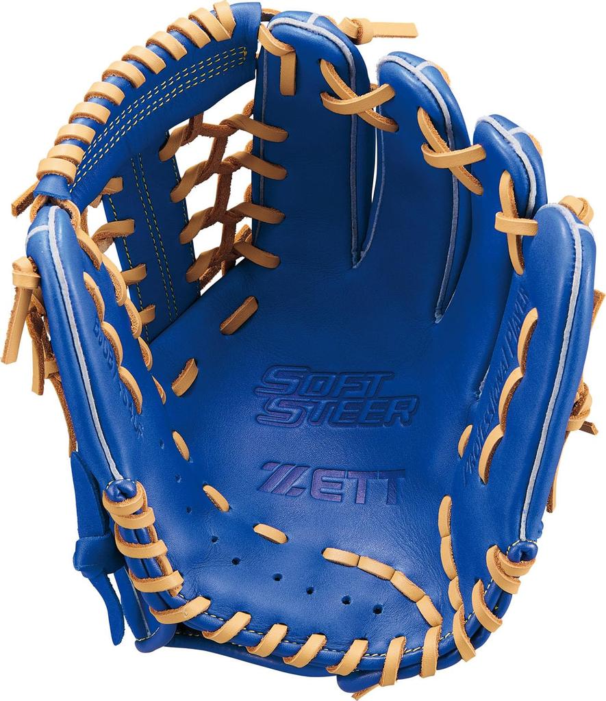 ZETT Youth Baseball Soft Navy X Pastel Brown Size BJGB74540F Glove, Steer, All-Around, Left-Handed Throw, (2532), L,