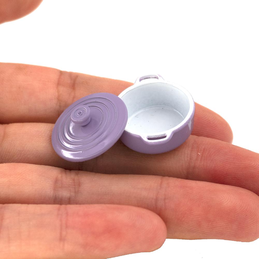 1Pcs 1/12 Dollhouse Miniature Accessories Mini Soup Pot Simulation Furniture Kitchen Kitchenware for Doll House Home Decoration