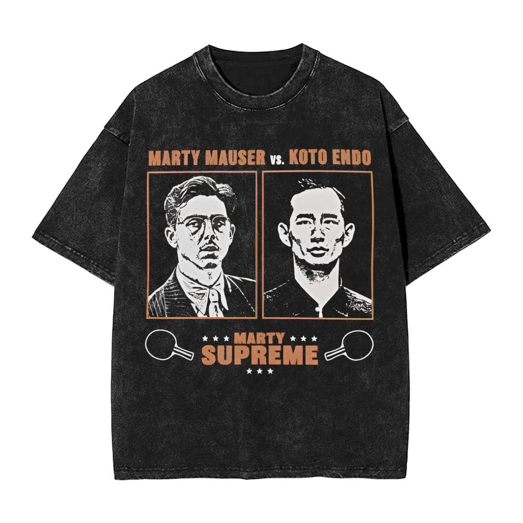 Marty Supreme Table Tennis Vintage Washed Tshirts For Men Women 100Cotton Top Tee Funny Oneck Short Sleeve