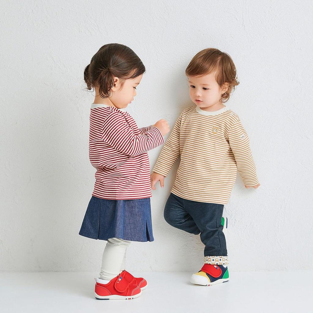 MIKI HOUSE HOT BISCUITS Футболка с длинным рукавом, Бежевая, 110 см, для мальчиков и девочек, 70-5211-686