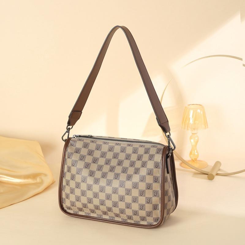 Новая женская сумка модная универсальная клетчатая одноплечевая сумка через плечо портативная с широким плечевым ремнем большой вместимости простая сумка-тоут