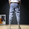 Jeans Men's Summer New Slim Small Leg Trousers Spring and Autumn Tide Washed Workwear Casual Long Trousers