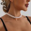Легкое роскошное атмосферное высокочувствительное искусственное жемчужное ожерелье для женщин, простое, элегантное, универсальное, холодный ветер, ключичная цепочка