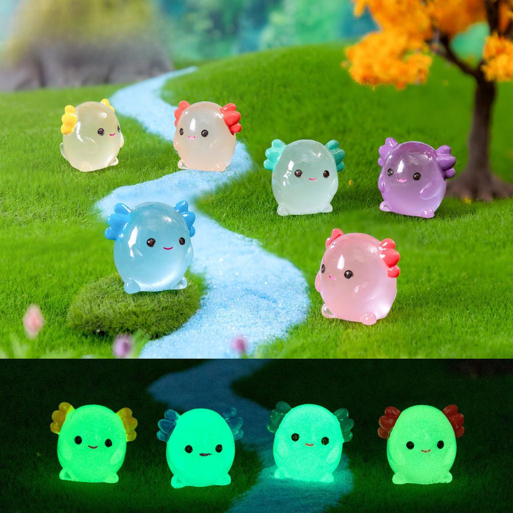 Очаровательные светящиеся в темноте пухлые шестиугольные фигурки драконов для декора сада