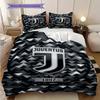 Juventus FC: Hexagonal Football Club Emblem Three-piece set (1 * duvet cover + 2 * pillowcase, without core) Bedding set Duvet cover and pillowcase