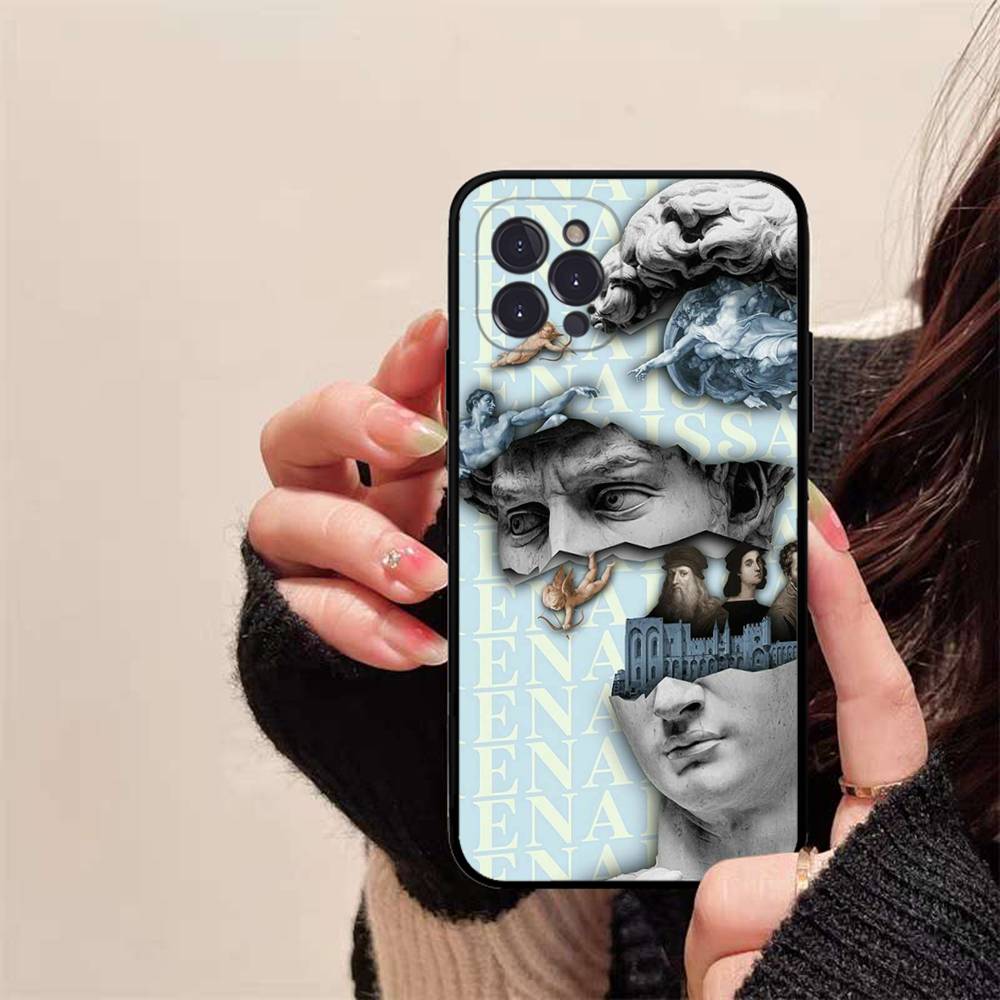 Скульптура Давида в бунтарском стиле Чехол для телефона для IPhone 16 15 14 13 12 Mini 11 Pro XS Max X XR SE 6 7 8 Plus Мягкий